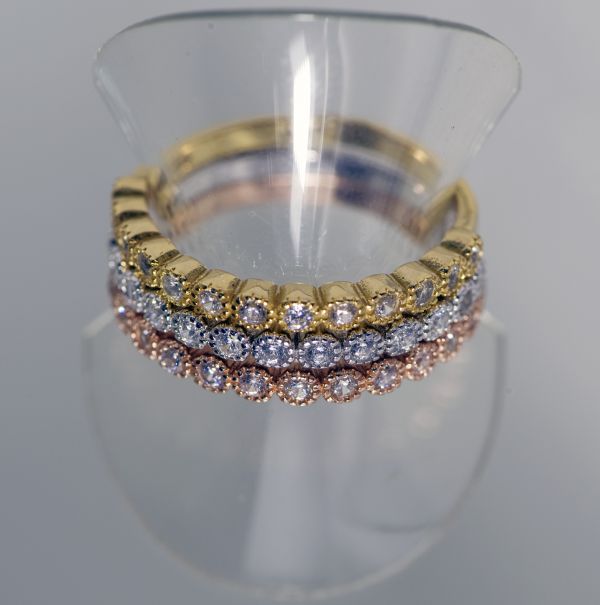 Anel em prata memoria triplo